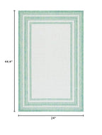 Safavieh Courtyard Collection Accent Rug - 2' X 3'7', Ivory & Green, Non-Shedding & Easy Care, Indoor/Outdoor & Washable-Ideal
