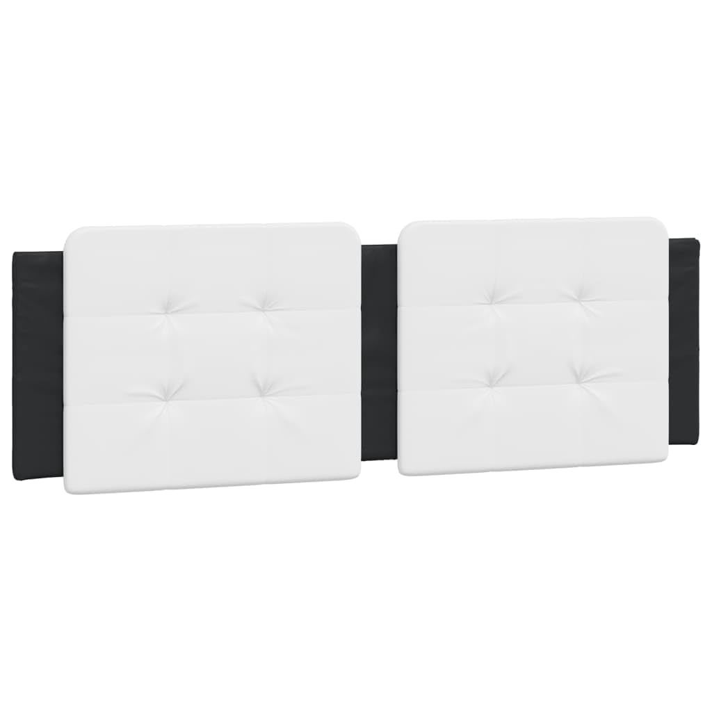 vidaXL Faux Leather Headboard Cushion - White/Black Upholstered Pillow, Foam-Filled Comfort, Easy Mount for Wall or Bed Frame