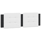 vidaXL Faux Leather Headboard Cushion - White/Black Upholstered Pillow, Foam-Filled Comfort, Easy Mount for Wall or Bed Frame