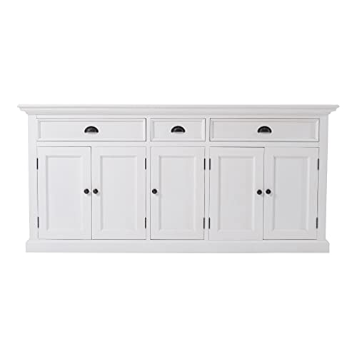 HomeRoots Mahogany, Medium-Density Fibreboard (MDF) Modern Farm White Buffet Server