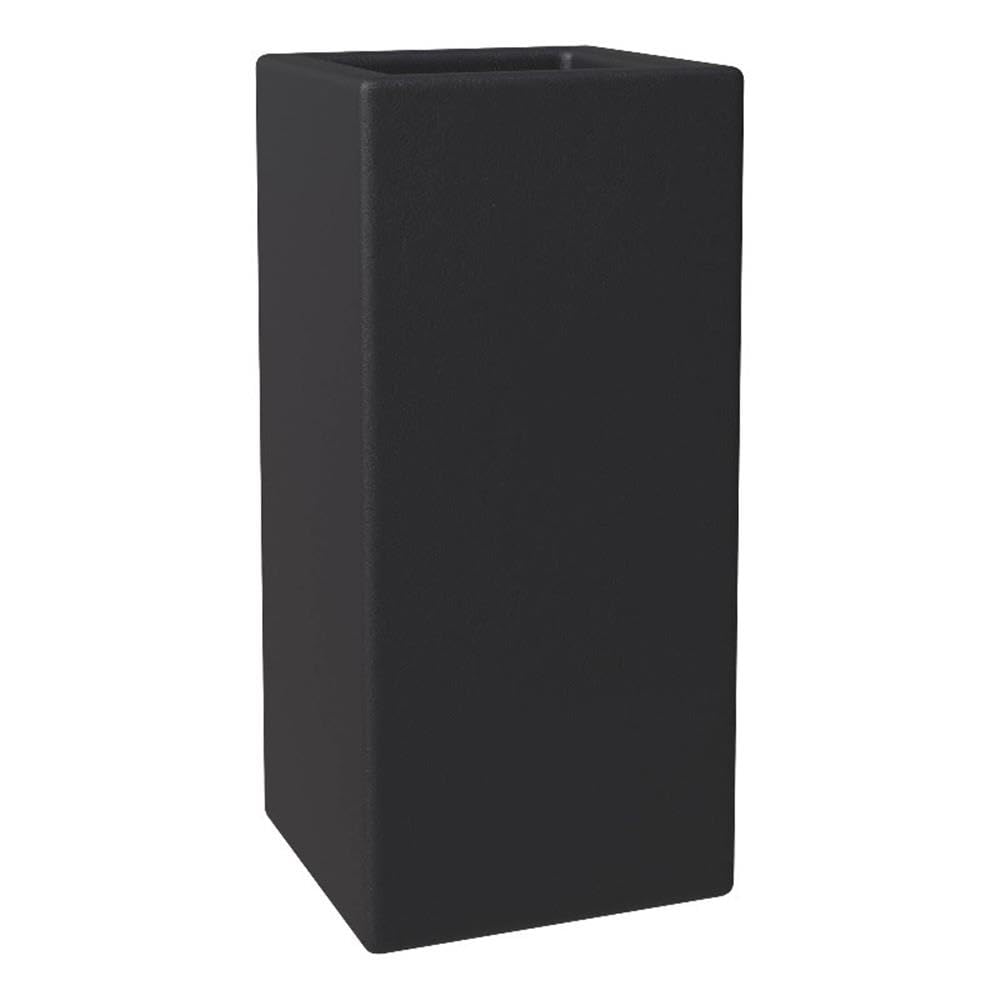 Terra Series Poly Stone Planter in Black 7.9 x 7.9 19.7 High