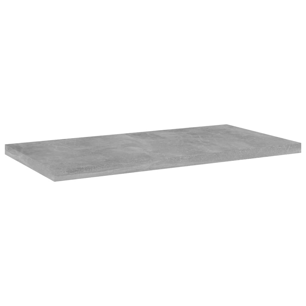 vidaXL Modern Bookshelf Boards, Pack of 4, Concrete Gray, Durable Engineered Wood, Simple Maintenance, Versatile Use, 15.7"x7.9"x0.6"