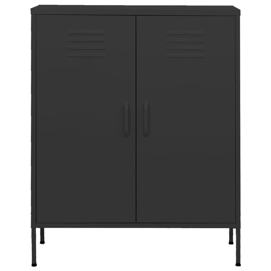 vidaXL Anthracite Industrial-Style Storage Cabinet with Adjustable Shelves and Height Levellers - Steel - 31.5&quot;x13.8&quot;x40&quot;