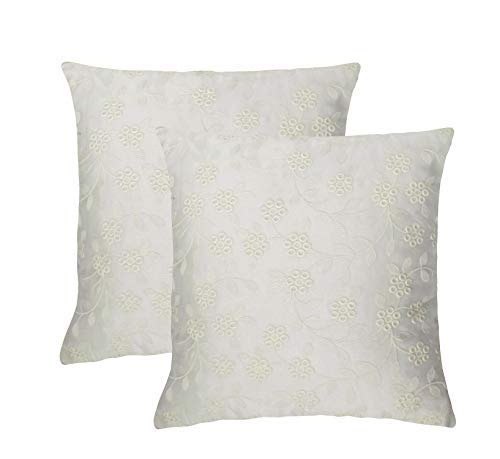 Fully Pure Cotton Cushions Cover For Bed Room And Sofa Set White 2 Pcs Set Of 1
