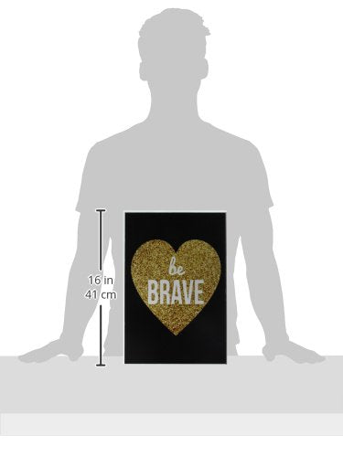 Stupell Home D  Cor Lulusimonstudio Be Brave Glitter Boutique Chic Wall Plaque, 10 X 0.5 X 15, Proudly Made In Usa