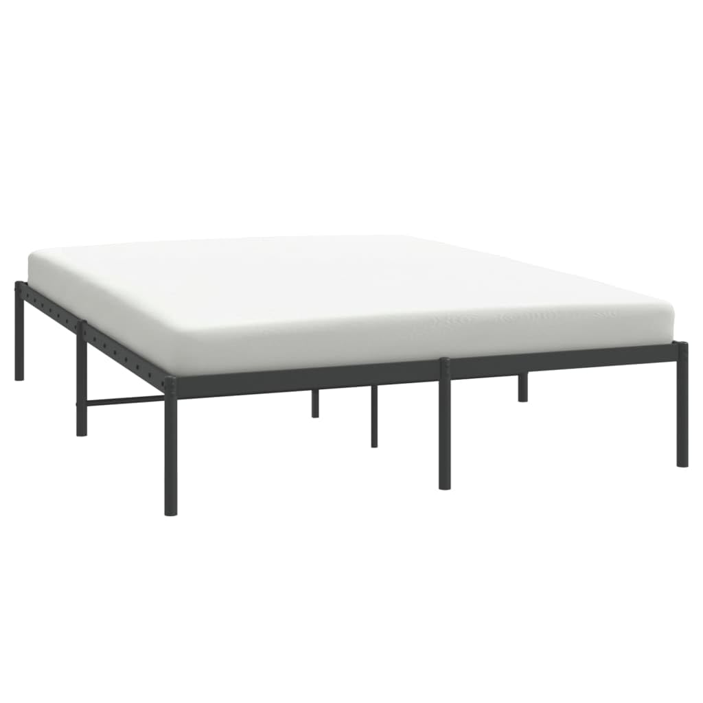 vidaXL Classic Black Steel Bed Frame with Extra Storage Space - Robust & Easy Assembly, Perfect for Double Bed Mattress of Size 59.1&quot;x78.7&quot;