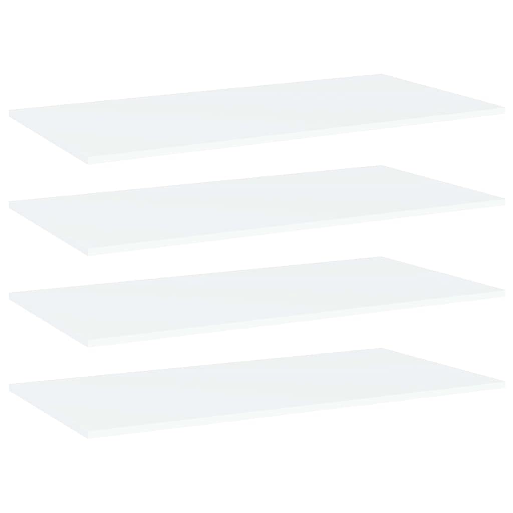 vidaXL White Bookshelf Boards – Set of 4, Modern Design, Engineered Wood, Easy to Clean, 39.4&quot;x19.7&quot;x0.6&quot;, Ideal for Extra Storage or Replacement