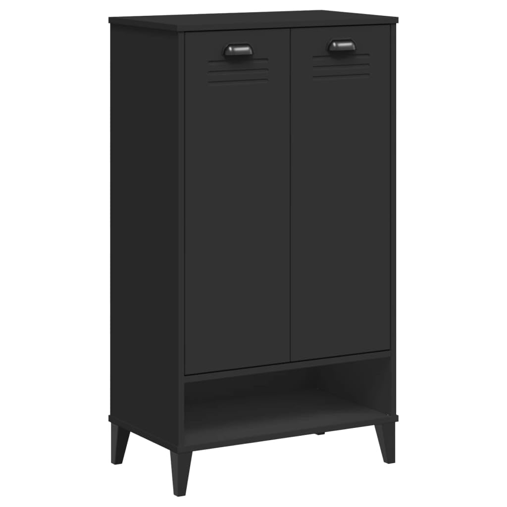 vidaXL VIKEN Shoe Cabinet Solid Wood Black Pine