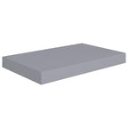 vidaXL Set of 2 Modern Floating Wall Shelves – Invisible Mounting – Honeycomb MDF and Metal Frame – Gray – Ideal for Books, Awards, Collectibles Display
