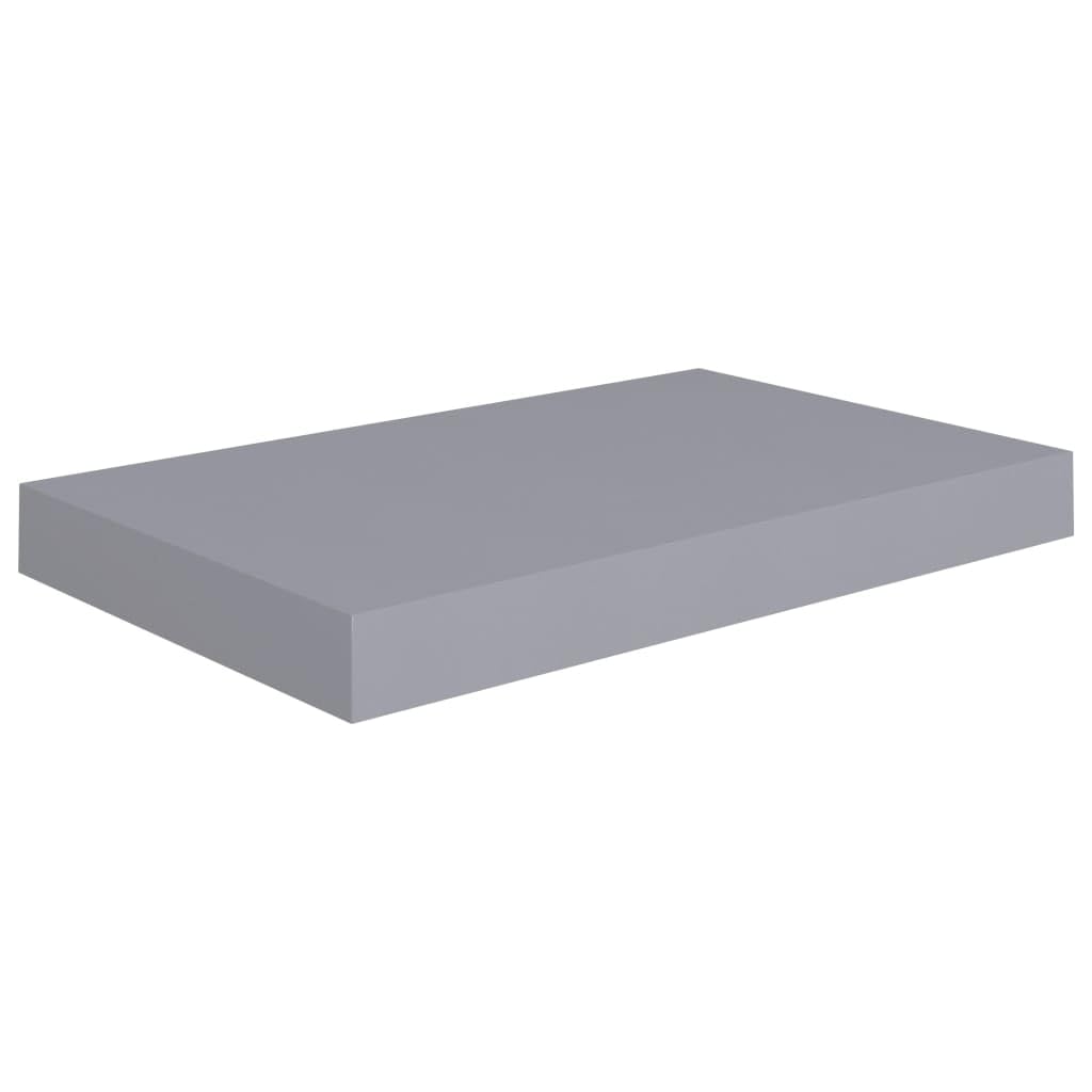 vidaXL Set of 2 Modern Floating Wall Shelves – Invisible Mounting – Honeycomb MDF and Metal Frame – Gray – Ideal for Books, Awards, Collectibles Display
