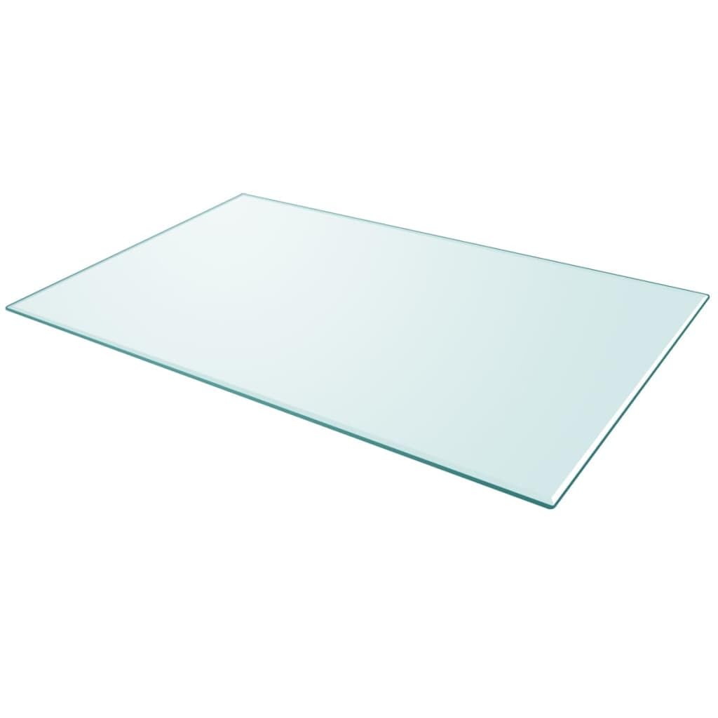 vidaXL Rectangular Table Top - Tempered Glass - Transparent - Ideal for Dining, Coffee, Garden Tables - Scratch-Resistant - Easy to Clean - 39.4&quot;x24.4&quot;