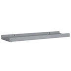 vidaXL Wall-Mounted Picture Frame Ledge Shelves - Set of 2, Gray MDF Design, Ideal for Displaying Frames and Decorations - Modern Style, 15.7"x3.5"x1.2"