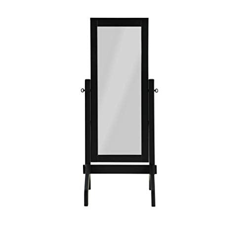 HomeRoots 22' X 22.5' X 59' Black Rubberwood Rectangle Mirror