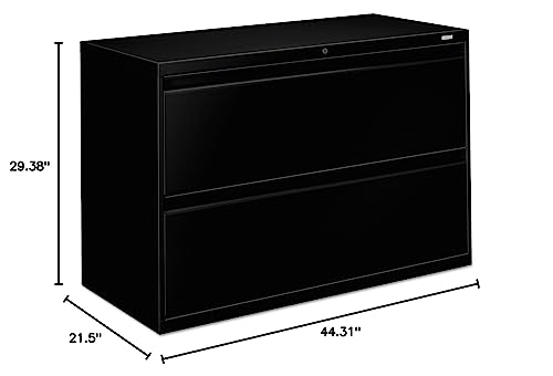 The Hon Company 2-Drawer, Lateral, With Lock, 42"X19-1/4"X28-3/8", Black