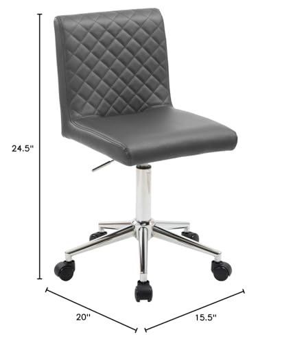 Best Master Furniture Adjustable And Swivel Leather Office Chair Grey