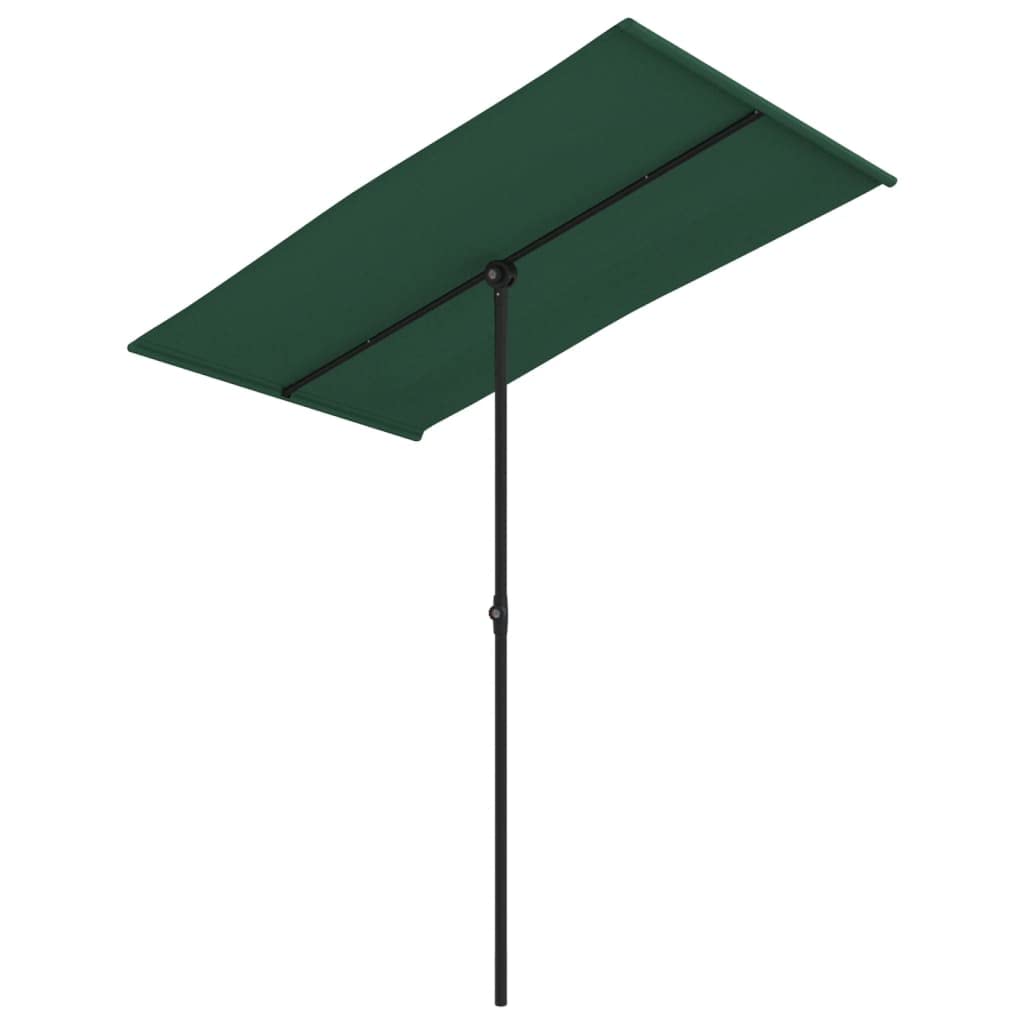 Vidaxl Outdoor Parasol With Aluminum Pole - 70.9&quot;X43.3&quot; Green Rectangular Garden Sunshade, Uv Protective, Adjustable, 360-Degree Rotation