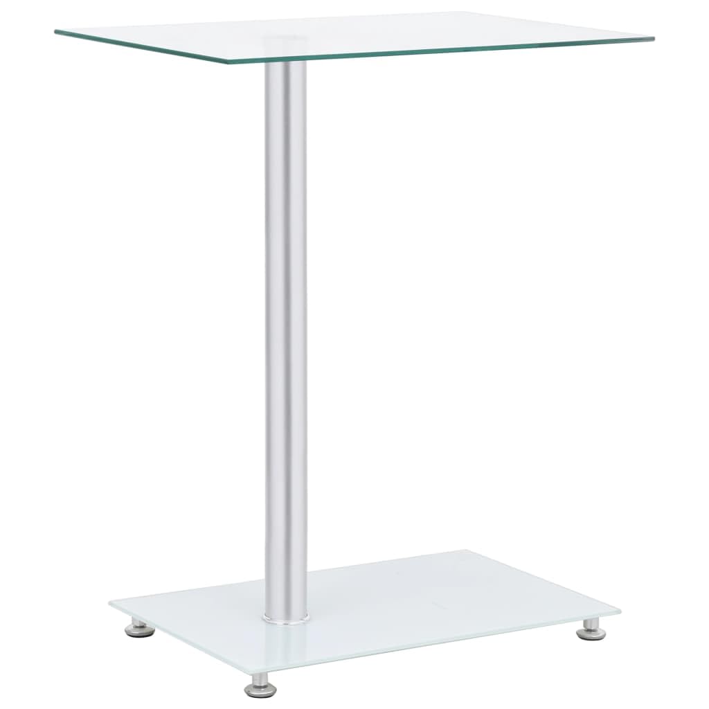 vidaXL Transparent Tempered Glass Side Table - Modern U-Shaped Design Accent End Table - Ideal for Living Room, Bedroom, Office