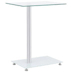 vidaXL Transparent Tempered Glass Side Table - Modern U-Shaped Design Accent End Table - Ideal for Living Room, Bedroom, Office
