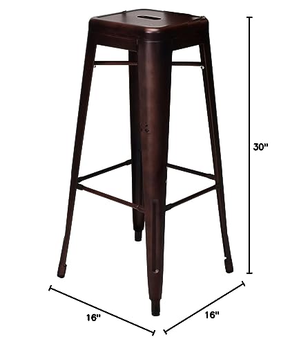 Commercial Seating Products Oscar Metal Bar Stool Chairs, Rose Gold