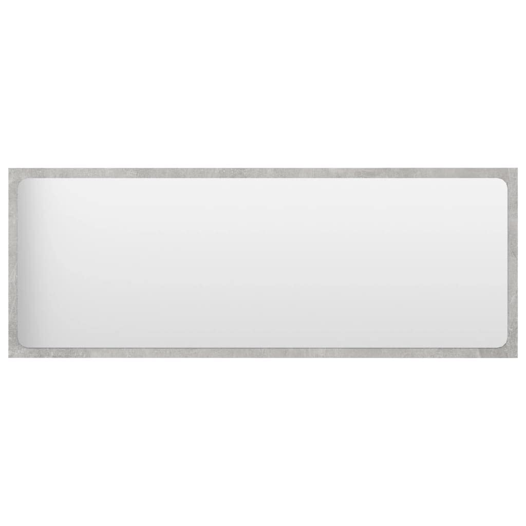 vidaXL Modern Engineered Wood Bathroom Mirror, Durable and Easy Clean, Perfect Accent Piece – Concrete Gray, 39.4&quot;x0.6&quot;x14.6&quot;