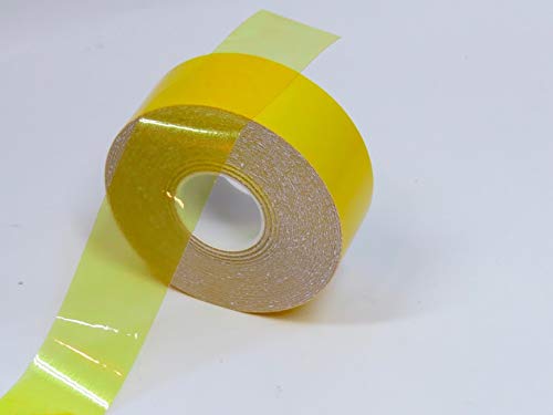 Transparent Vinyl Tape With Self-Adhesive. (1/2 Inch X 50 Ft, Yellow)