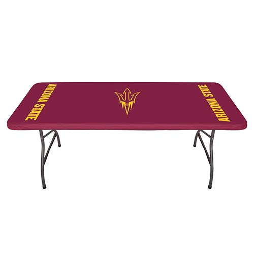 Collegiate Kwik-Covers Rectangle Plastic Table Covers, Bundle Of 2 (Arizona State University, 8')