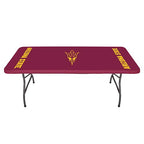 Collegiate Kwik-Covers Rectangle Plastic Table Covers, Bundle Of 2 (Arizona State University, 8')