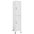 vidaXL Industrial Style Steel Locker Cabinet with 2 Compartments, Secure Storage for Changing Rooms, Easy to Clean, Gray - Perfect for Organized Environment