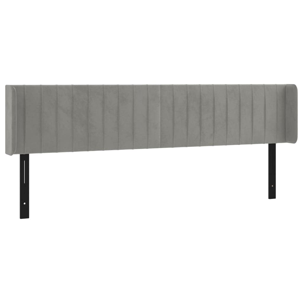 Vidaxl Headboard, Upholstered Headboard For Bed Home, Bed Headboard With Ears, Bedroom Furniture, Light Gray 79.9"X6.3"X30.7"/34.6" Velvet