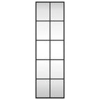 Vidaxl Black Wall Mirror - Rectangle 11.8"X39.4" Iron Frame | Wall-Mounted Versatile Home Decor | Clear Reflective Glass For Bedroom, Bathroom, Living Room, & Hallway