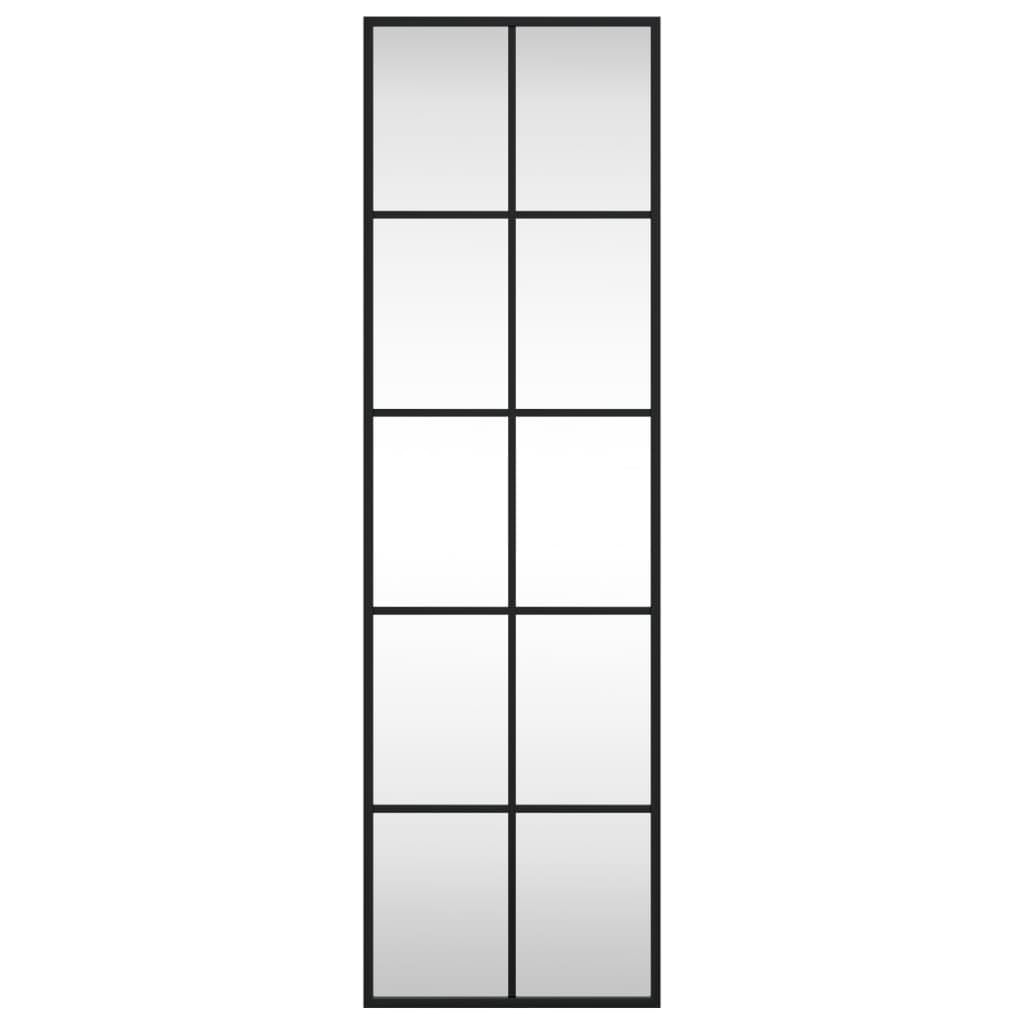 Vidaxl Black Wall Mirror - Rectangle 11.8"X39.4" Iron Frame | Wall-Mounted Versatile Home Decor | Clear Reflective Glass For Bedroom, Bathroom, Living Room, & Hallway