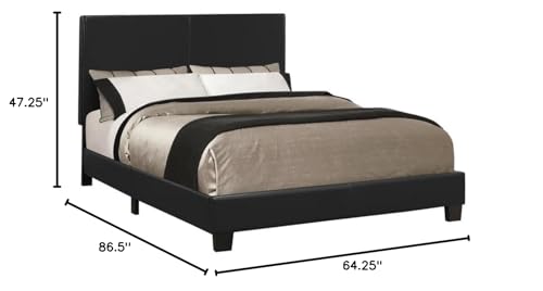 Coaster Home Furnishings Mauve Transitional Leatherette Upholstered Queen Size Panel Bed Frame Platform Bed 47-inch Headboard Black 300558Q