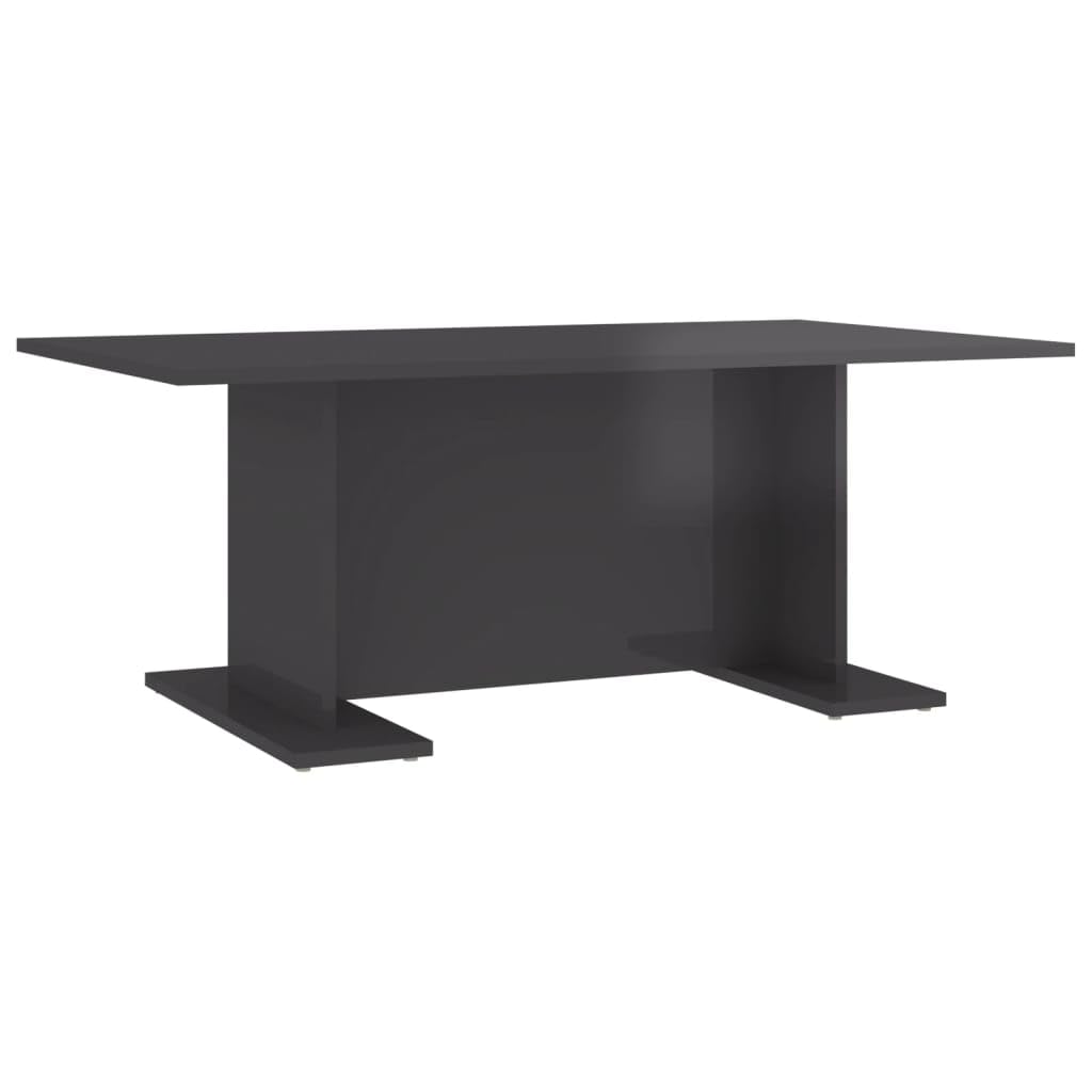 Vidaxl Coffee Table High Gloss Gray 40.7"X23.6"X15.7" Engineered Wood