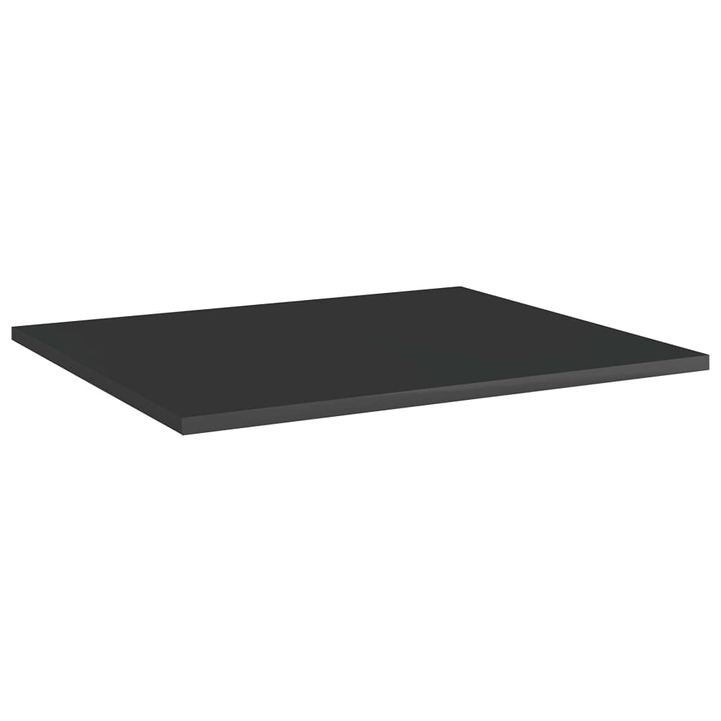 Bookshelf Boards -SKM Bookshelf Boards 4 pcs High Gloss Black 23.6&quot;x19.7&quot;x0.6&quot; Chipboard