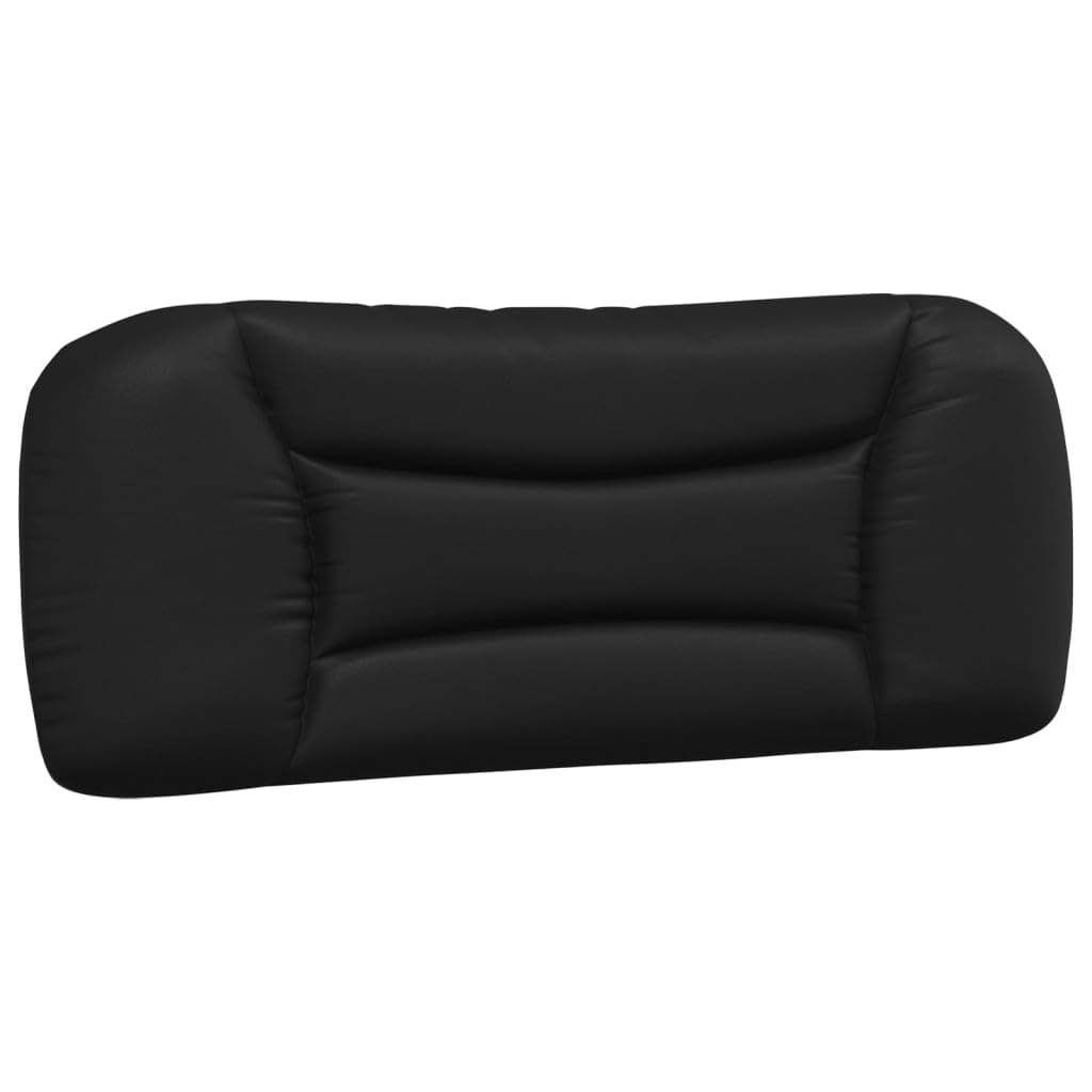 vidaXL Black Faux Leather Headboard Cushion 39.4&quot; - Upholstered Pillow with Zipper, Easy Clean, and Supportive PP Fill for Bedroom Wall Mount/Bed Frame
