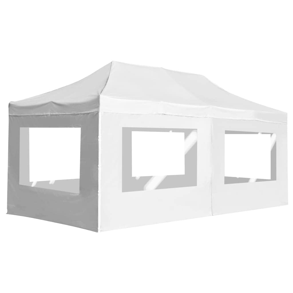 vidaXL Professional Folding Outdoor Party Tent - Folding Design with Aluminum Frame, UV-Protected Oxford Fabric Canopy & PVC Windows, 19.7'x9.8', White