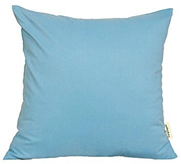 Tangdepot Cotton Solid Throw Pillow Covers, 22' X 22' , Sky Blue, 1 Count (Pack Of 1)