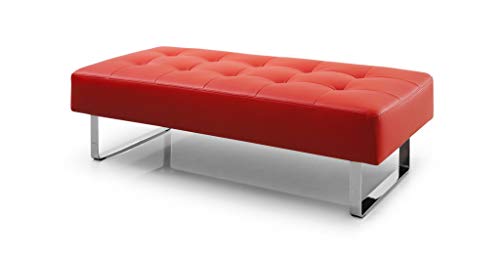 HomeRoots Furniture 52' X 24' X 16' Red Faux Leather Bench
