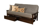 Kodiak Furniture Monterey Futon Set with Storage Drawers, with Espresso Base and Marmont Thunder Mattress