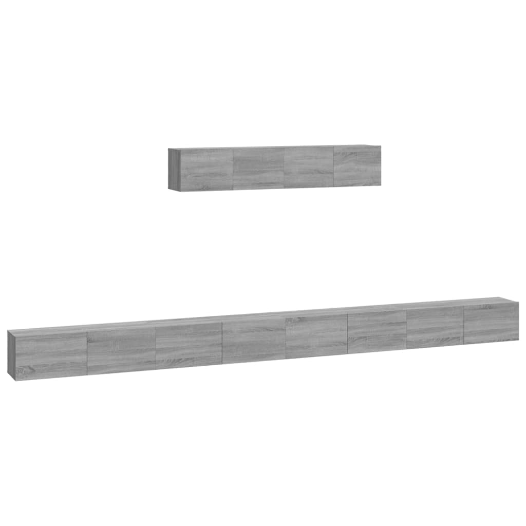 vidaXL 6 Piece TV Cabinet Set Gray Sonoma Engineered Wood