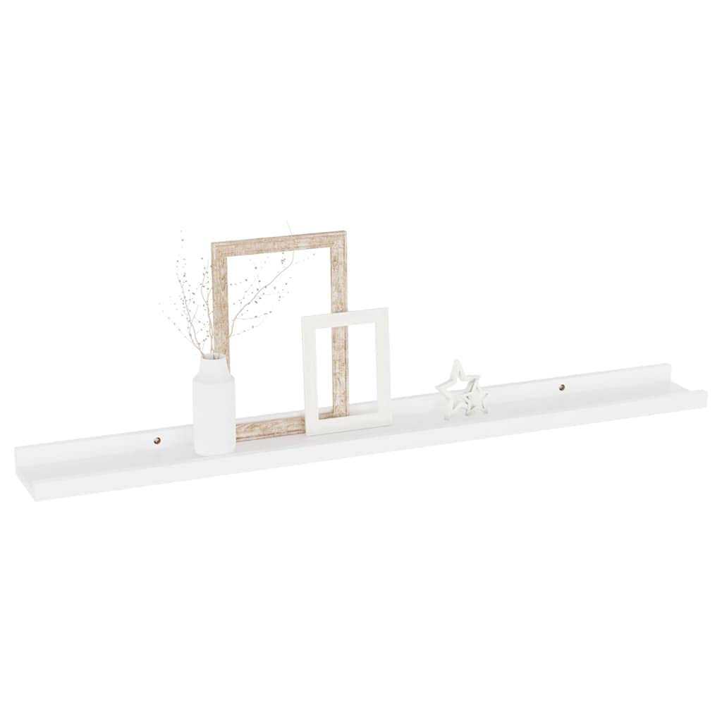vidaXL Modern MDF Wall Shelves, Set of 4, White, 31.5&quot;x3.5&quot;x1.2&quot; - Durable, Easy-to-Clean, Space-Saving Design for Stylish Interior Display and Storage