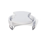 vidaXL Shape-Adjustable Coffee Table - High Gloss White with Rotatable Design - Modern Style Living Room Furniture - Durable MDF & Stainless Steel Legs