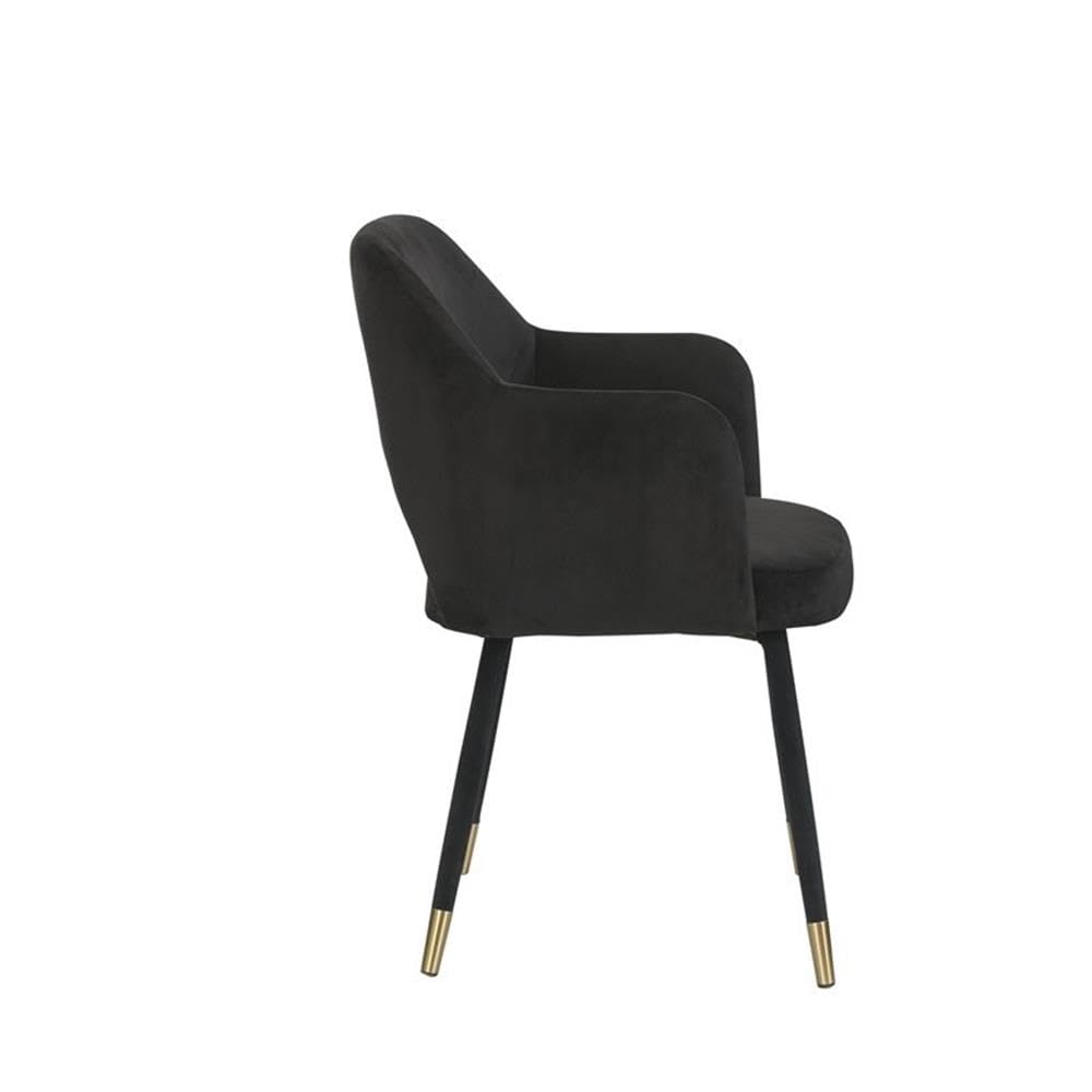 Acme Applewood Accent Chair in Black Velvet & Gold