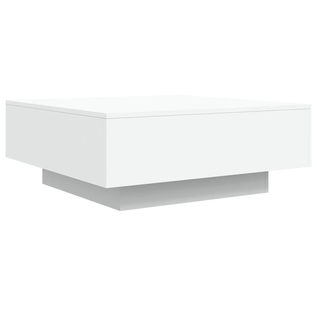 vidaXL Square Coffee Table - White Engineered Wood; 31.5&quot;x31.5&quot;x12.2&quot; for Modern Living Rooms/Lounges/Sturdy Side Table