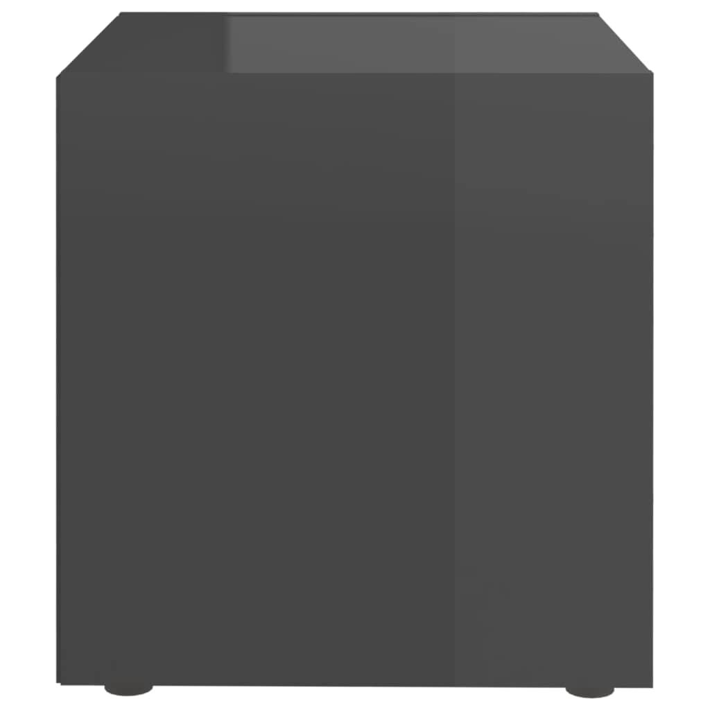 TV Cabinet, TV Cabinet High Gloss Gray 14.6&quot;x13.8&quot;x14.6&quot; Chipboard(Grey)