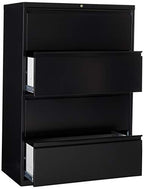 Lorell 4-Drawer Lateral File, 36 by 18-5/8 by 52-1/2-Inch, Black