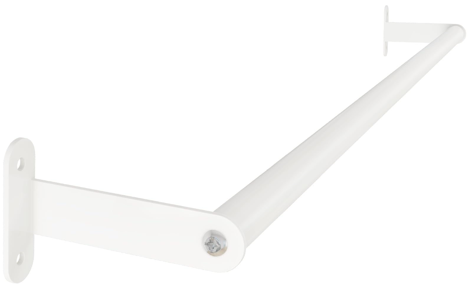 MKO Towel Rods for Bathroom, White Towel Bar, 24-Inch Single Towel Rack for Bathroom Wall Mounted Hanging Bath Towels