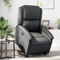 Vidaxl Stand Up Recliner Chair Black Real Leather