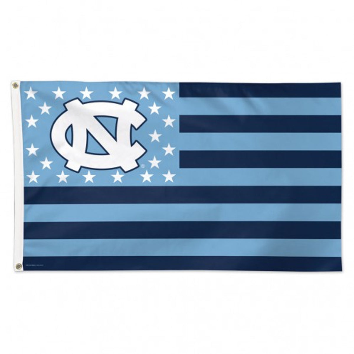 North Carolina Tar Heels Flag 3x5 Deluxe Style Stars and Stripes Design - Special Order