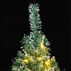 Vidaxl Artificial Christmas Tree With 300 Leds & Flocked Snow - 94.5" Tall Green Christmas Tree - Economical And Reusable Holiday Decor
